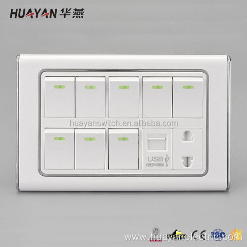 excellent quality electrical 8 gang switch and socket